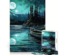 Boat In The Night Teenagers 1000 Piece Jigsaw Puzzle Brain Development Mindful Escape Clean Join Festive Surprise (38X26CM)
