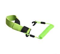 Boat Kill Switch Lanyard for Jet Ski and Motorboat - Nylon-Coiled Recoil Cord, 3mm Neoprene Wrist Strap, Heavy-Duty Carabiner, Engine Cut-Off Safety Tether (Orange/Green/Blue)(A Green)