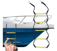 Boat Ladder Fishing Boat - Nautical Line Ascending Aid Construction, Multi Step Rope Boarding Feature, Stable Marine Reentry Guide, Compact | Support Lake River Offshore for Recreational Use
