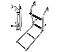 Boat Ladders 4 Step Folding, Boat Ladders for The Elderly, Heavy Duty Stainless Steel Pontoon Swimming Pool Drop Down Boarding Ladder, Load 200kg