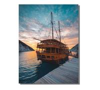 Boat Landscape 5D Diamond Painting Kits for Adults Kids, DIY Full Drill Crystal Gem Diamond Art Paintings Embroidery Mosaic Kits, for Christmas Home Room Decor, Gifts for Girl 32x40 inch SYLF766