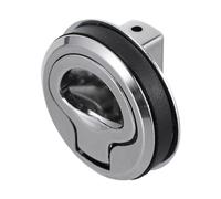 Boat Locker Latch Lock, 1.5 Inch Metal Flush Pull Handle for Rv | Silver Polished Face, Recessed Grip, Secure Locking Mechanism, Concealed Mounting, Suitable for Cabinet Doors and Electrical