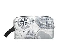boat Map print Fashionable Travel Storage Bag, Portable Toiletry Bag Large Capacity Organizer
