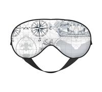 Boat Map Print Soft Eye Mask â€“ Elastic Nighttime Shade, Light-Proof Blindfolds for Plane, Yoga, Travel