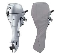 Boat Motor Cover, Full Outboard Motor Covers, 420D Oxford cloth, Engine Protector Anti-UV Waterproof (Silver,60-90 HP)