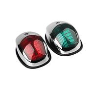 LMPN Boat Navigation Light, 10V-3-V Red and Green Marine Navigation Lights, Bow Light for Boats Led. Ideal for Pontoon Vertical Mount (Plated Silver)