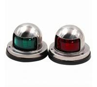 Boat Navigation Light Marine Bow Marker Pair Sidelight Dome Housing Stainless Steel 12V Wire Low Profile Mounting Suitable for Night Passage Weekend Trips