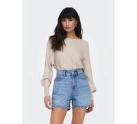 Boat Neck Jumper in Fine Knit Ecru