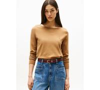 Boat-Neck Jumper with Long Sleeves camel