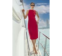 Boat Neck Warm Back Jersey Dress Enorsia Red 8