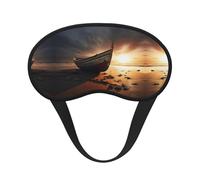 Boat On The Beach Blocking Light Mask Sleep Aid, Comfortable Blackout Sleep Mask for Travel Yoga, Soft Eye Cover