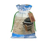 Boat On The Beach Christmas Bag Gifts Happy Halloween Snacks Hamper Drawstring Wedding Favor Packaging Party