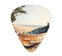 Boat On The Beach Guitar Picks Set-Premium Abs Material,Various Thicknesses-Enhance Your Playing Experience