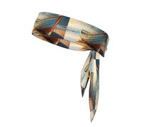 Boat On The Beach Print Men And Womendouble-Sided Headscarf,Moisture-Wicking Sports Headband,Running,Football And Track And Field