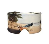 Boat on the Beach Printed Slumber Eye Shield, Reversible Sleep Gear, Light Blocking Headwrap, for Travel Comfort