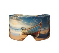 Boat on the Beach Printed Slumber Eye Shield, Reversible Sleep Gear, Light Blocking Headwrap, for Travel Comfort
