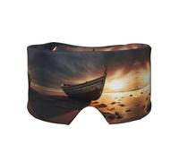 Boat on the Beach Printed Slumber Eye Shield, Reversible Sleep Gear, Light Blocking Headwrap, for Travel Comfort