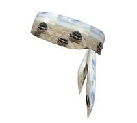 Boat On The Beach Printing One-Pack Tie Headbands Moisture Wicking Athletic Sports Head Band For Men And Women