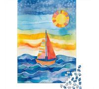 Boat On The Horizon Puzzle for Adults And Teenagers 1000 Pieces Paper Puzzles for Teenagers Gifts Brain Teaser Game 1000pcs (38x26cm)