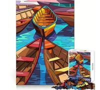 Boat on The River Jigsaw Puzzles for Teenagers 1000 Piece Brain Stimulation Restful Escape Premium Cut (50X75CM)