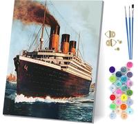 Boat Paint by Numbers for Adults, Ocean Paint by Numbers Canvas, DIY Color Oil Painting with Acrylic and Brushes, Hobbies for Adults Women, Painting for Room Decor, Gifts for Women 12x16 in 7-5038