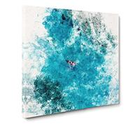 Boat Passing Through The Maldives Watercolour Canvas Print | Gallery Wrapped 30mm Frame Wall Art | 14x14 inches | Ready to Hang | Modern Seascape Picture | Living Room Bedroom Lounge Office