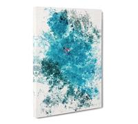 Boat Passing Through The Maldives Watercolour Canvas Print | Gallery Wrapped 30mm Frame Wall Art | 30x20 inches | Ready to Hang | Modern Seascape Picture | Living Room Bedroom Lounge Office