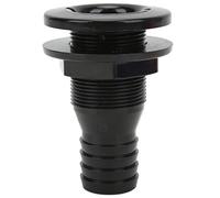 Boat Pipe Fitting, 1-1/4in Boat Thru Hull Connection Black Plastic Pipe Fitting for Onboard Plumbing System