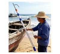 Boat Push Pole, Telescoping Boat Hook Pole for Docking, Versatile Grabber Reacher Tool for Yachts, Mooring Lines, Hang Lights