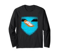 Boat Raft with Oar Rowing River Rafting Graphic Long Sleeve T-Shirt