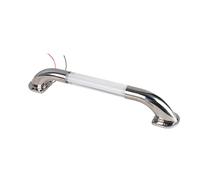 Boat Railing Grab Handle, Stainless Steel Round Tube with Blue LED Lights, 13' 20' Marine Grab Handle Boat Rail