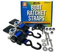 Boat Retractable Ratchet Straps Tie Down Strap to Trailer and Transom 2" x 43"
