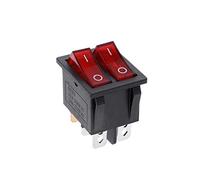 Boat Rocker Switch 6 Pin On-Off With Green Red Light 20A 125V AC Fan Car Electrical Switch Push Button Cable Socket Toggle Sensor Timer ON OFF Battery Charger Panel Converter Adapter