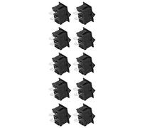 Boat Rocker Switch, Rocker Switch 10PCs 2-Position Plastic Toggle with Silver Terminal Block for Industrial Equipment and Household Appliances