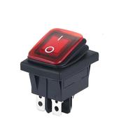boat rocker switch toggle power ON OFF KCD4 waterproof and oil proof switch four feet 2 file red green with lights six foot rocker power switch LED 12V 220V(4PIN RED,220V)