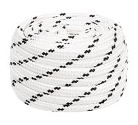 Boat Rope 16mm x50m White Polyester Braided UV Resistant 3200kg BreakingHeavyUse