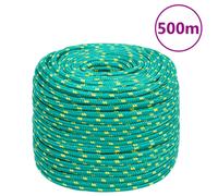 Boat Rope 6 mm x 500 m Green Polypropylene Braided Dock Line 240 kg weatherproof