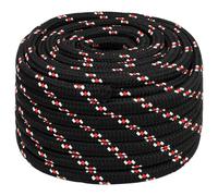 Boat Rope Black 20 mm 100 m Polypropylene Anchor Line Ship Braided Cord vidaXL