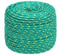 Boat Rope Green 10 mm 50 m Polypropylene Anchor Line Ship Braided Cord vidaXL