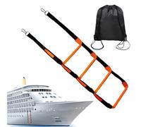 Boat Rope Ladder - 140x84x5cm 4 Step Marine Climbing Ladders, High Strength PP Tube Stainless Structure Accessory for Inflatable Boat Capacity