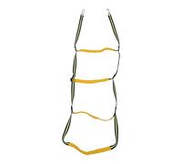 Boat Rope Ladder Foldable UV Protection Reflective Rope Stainless Steel Hooks for Marine Use Green Yellow