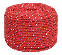 Boat Rope Red 10 mm 500 m Polypropylene Anchor Line Ship Braided Cord vidaXL
