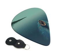Boat Rowing Lake Guitar Picks 6 Pcs, 0.46mm Thickness Celluloid Plectrum with Leather Picks Holder, Personalized Guitar Pick for Bass Electric Acoustic Guitars Lovers Gift