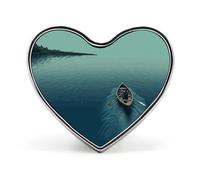 Boat Rowing Lake Heart Love Lapel Pin Cute Cool Fun Button Lapel Metal Heart Brooch Badge Shirt Brooch Pins for Men Women Personalized Crafts & Gift