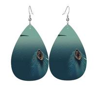 Boat Rowing Lake Leather Earrings Dangle Drop for Women Lightweight Teardrop Dangle Earrings Jewelry Fashion Pendant and Valentine Birthday Party Gift