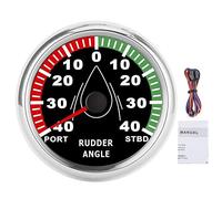 Boat Rudder Angle Meter 85mm IP67 MultiColor Backlit 316L Stainless Steel Adjustable Direction Indicator for Yachts Motor Boats Fishing Boats RVs Construction Vehicles (Cubierta plateada de dial