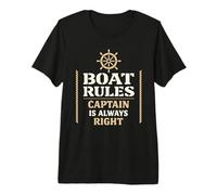 Boat Rules Captain Humor Boating Life Lake House Summer Premium T-Shirt