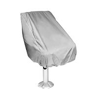 Boat Seat Cover COOSOO Heavy Duty Oxford Fabric Helm Chair Protective Cover Outdoor Waterproof Rainproof Captain Boat Bench Chair Seat Cover Boat Accessories for Fishing Boating Silver, 22x24x25 inch
