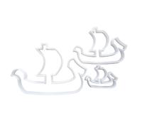 Boat Ship Pirate Yacht Shape Cookie Cutter Dough Biscuit Pastry Fondant Sharp Stencil Vehicle Beach Seaside Ocean Sea Side (Medium)