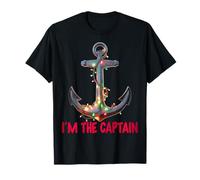 Boat Ship Sailing Anchor Entangled in Christmas Lights Yacht T-Shirt